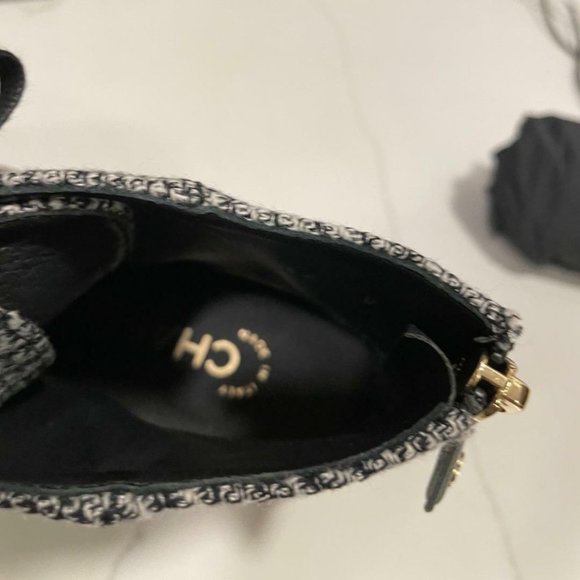 CHANEL 20B Tweed Fabric Cap Toe Pearl Lace Up Ankle Bootie Boots Shoes - Picture 7 of 13